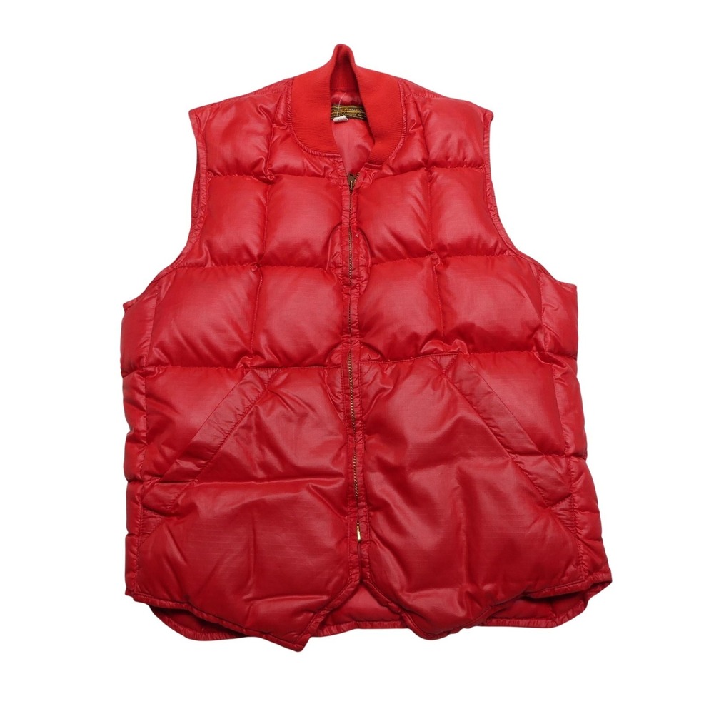 Vintage Eddie Bauer Vest Mens 36 Red Goose Down Puffer Quilted Outdoor USA